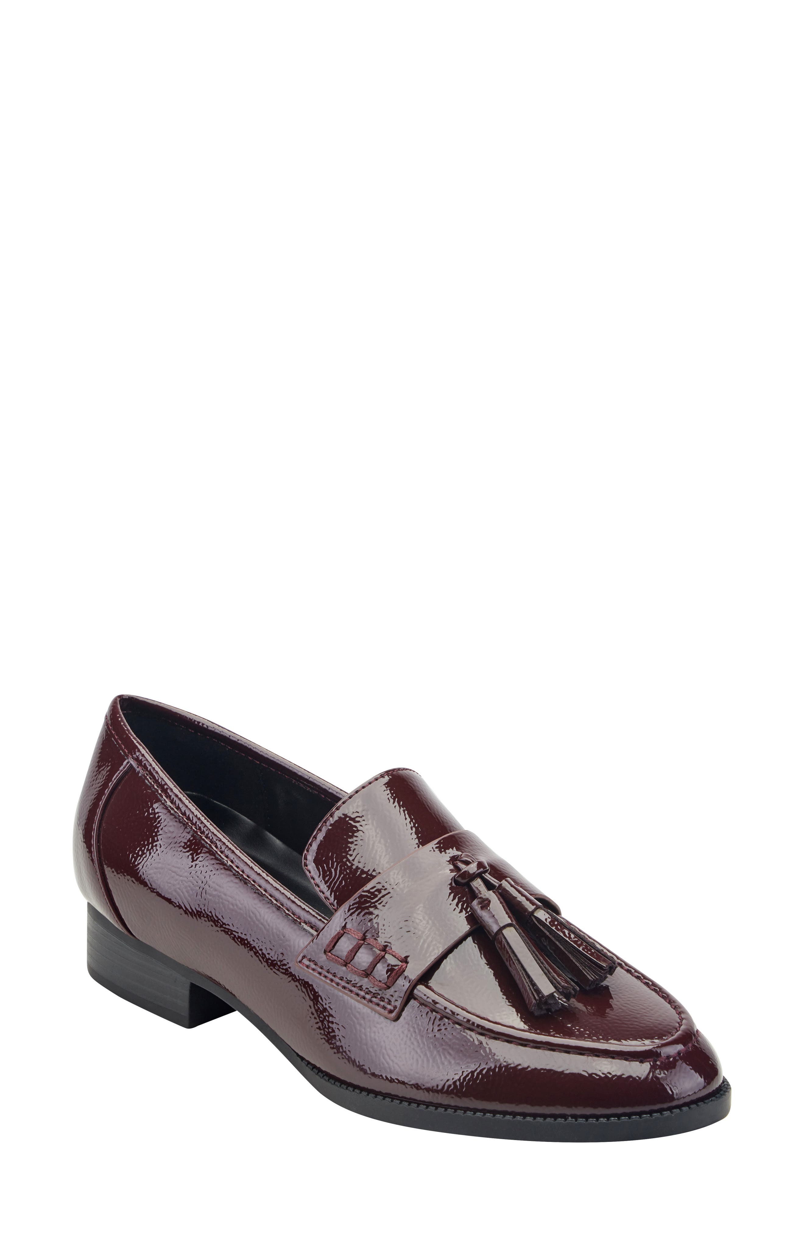 Irka Faux Patent Loafer, Main, color, GARNET