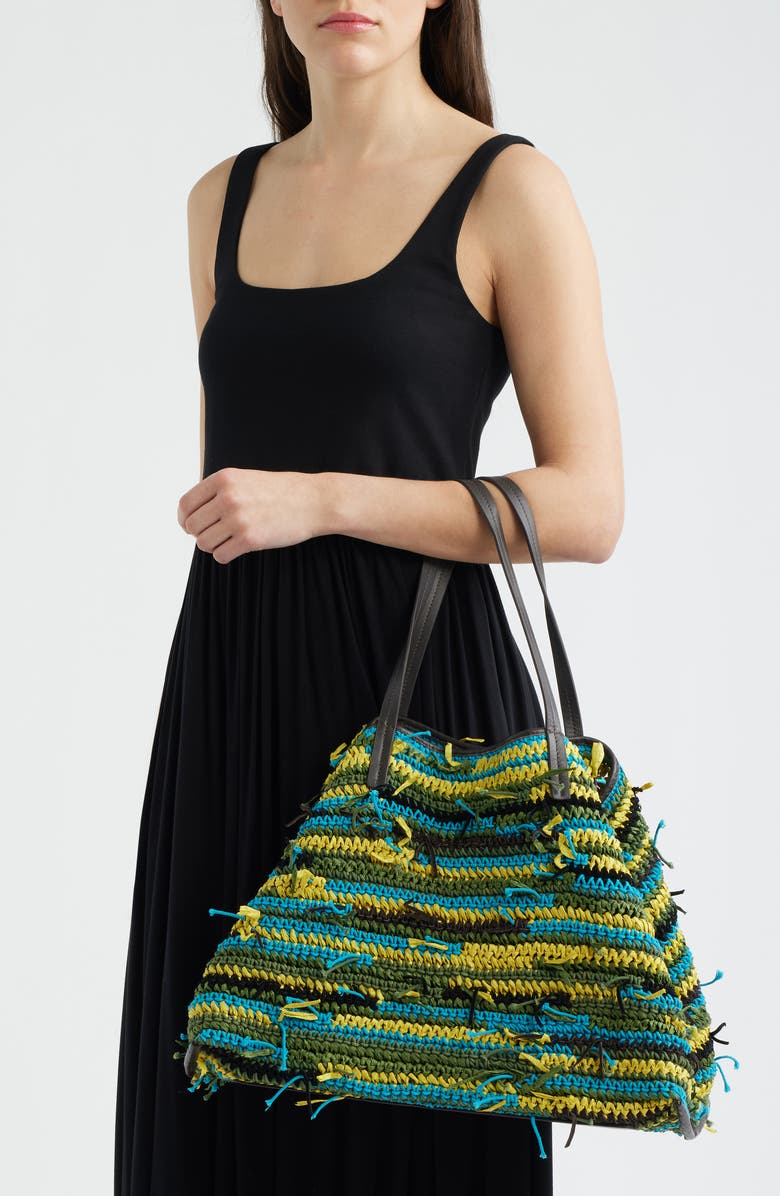 STAUD Large Christos Crochet Tote, Alternate, color, Happy Sack