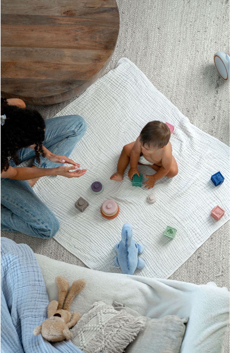 Comfy Cubs Baby Muslin Blanket, Alternate, color, White