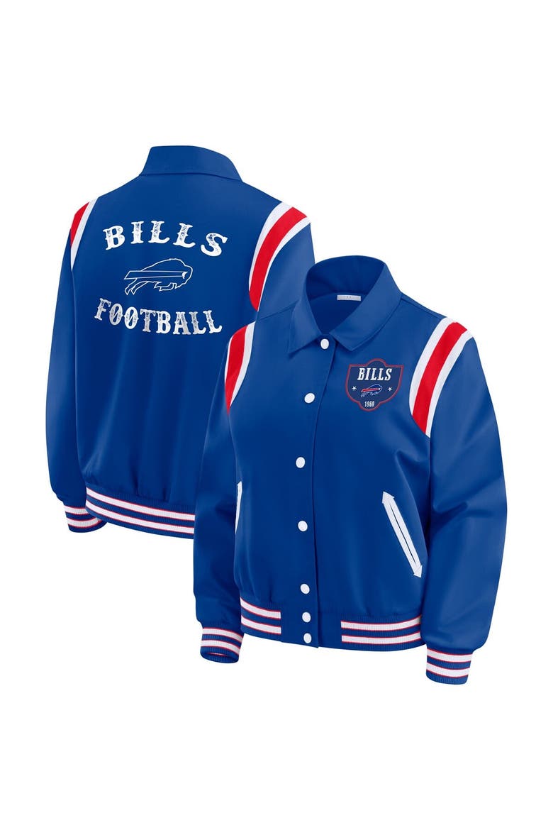 Women's WEAR by Erin Andrews Royal Buffalo Bills Varsity Lightweight Full-Snap Jacket, Main, color, Royal