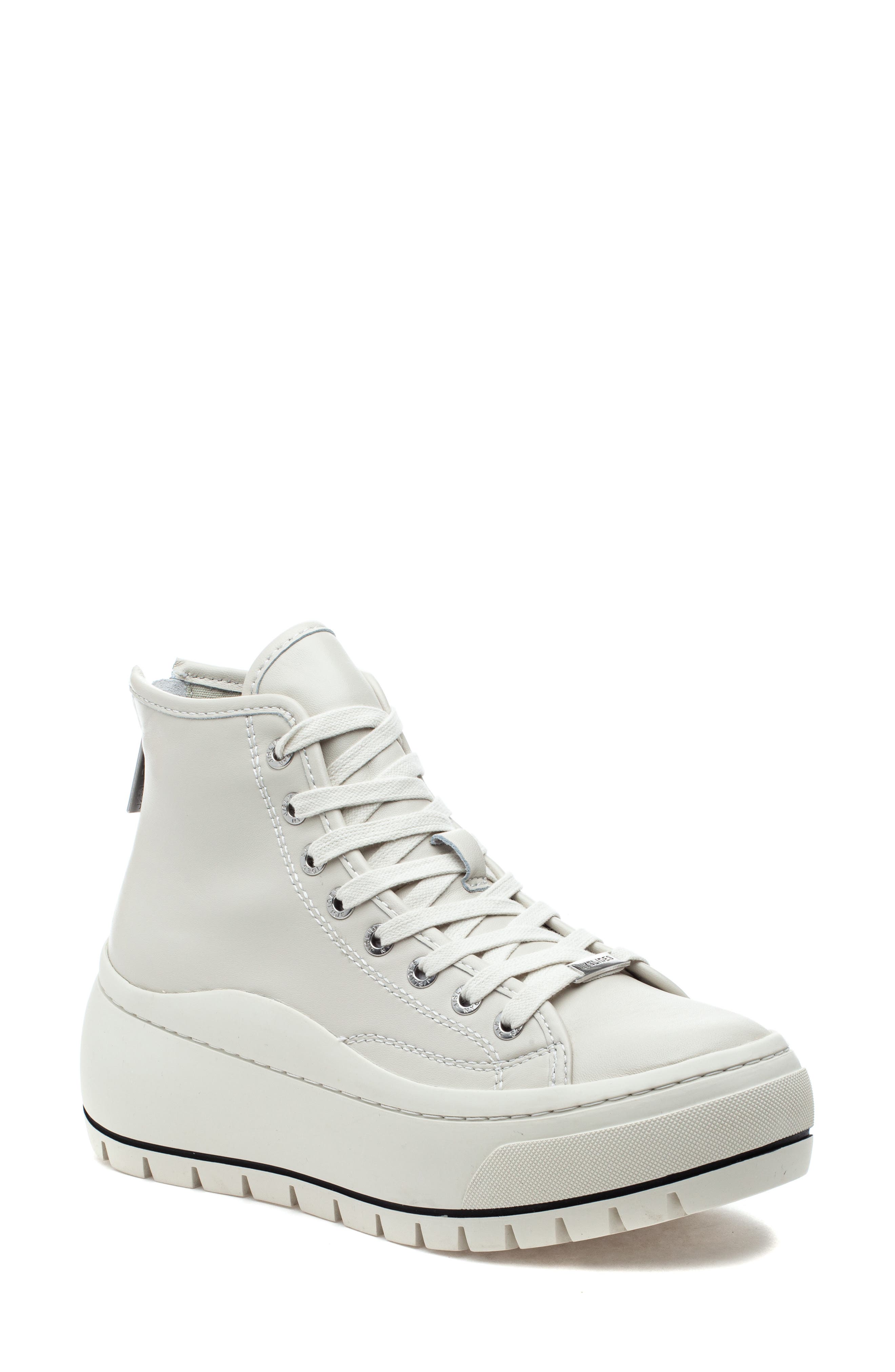 Gracie Platform High Top Sneaker, Main, color, WHITE LEATHER