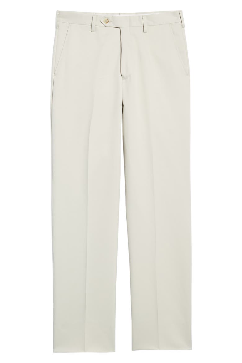Classic Fit Flat Front Microfiber Performance Trousers, Alternate, color, STONE