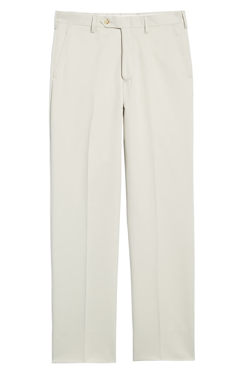 Berle Classic Fit Flat Front Microfiber Performance Trousers, Alternate, color, Stone
