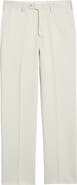 Berle Classic Fit Flat Front Microfiber Performance Trousers