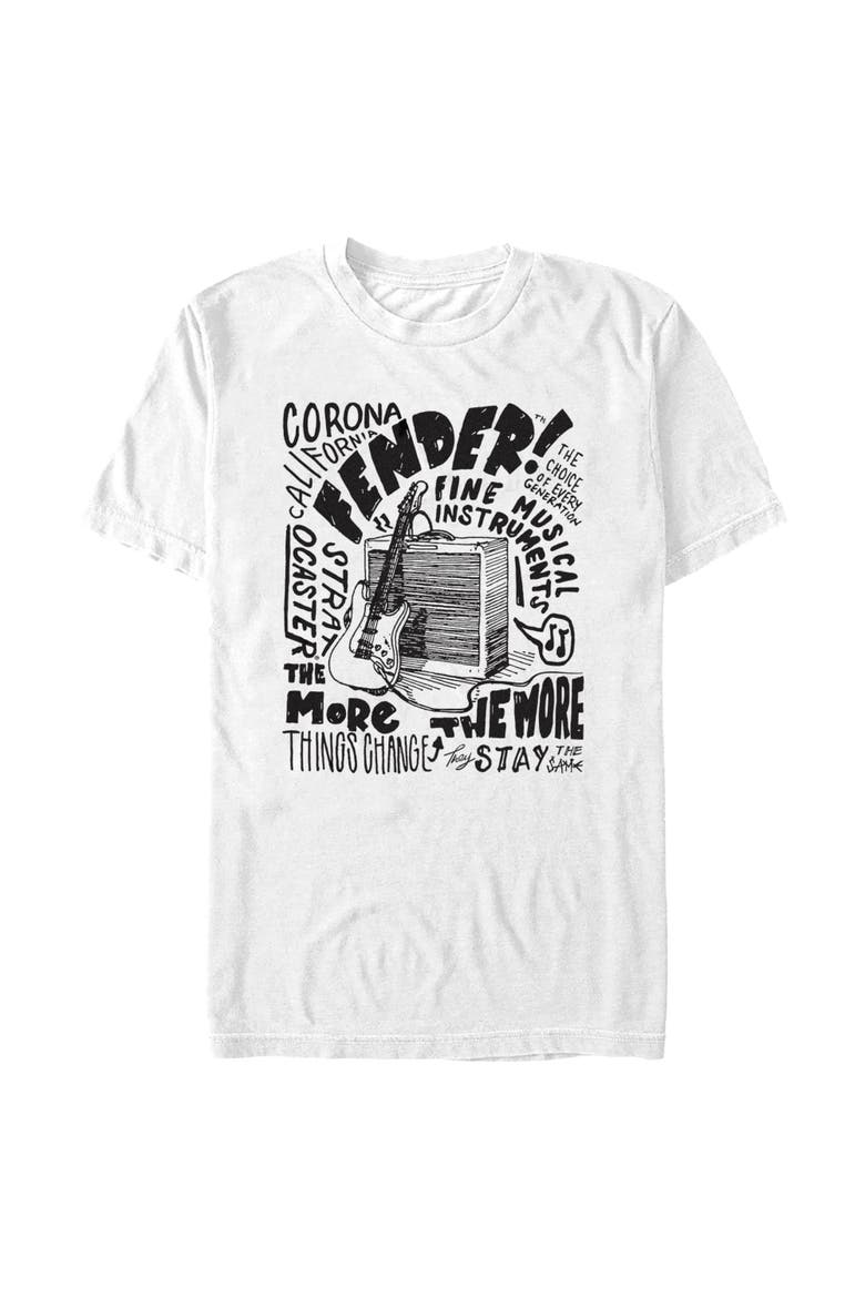 Men's Fender Sketch Poster Graphic Tee, Main, color, White