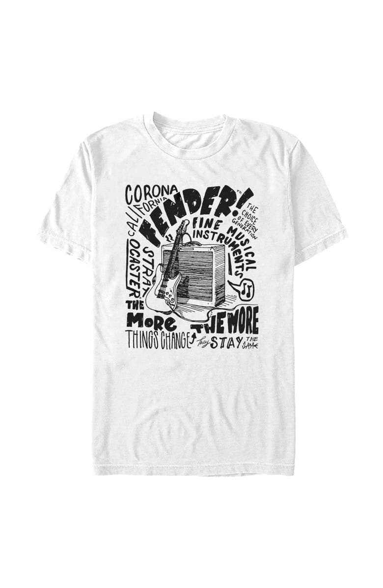 FENDER Men's Fender Sketch Poster Graphic T-Shirt, Main, color, White