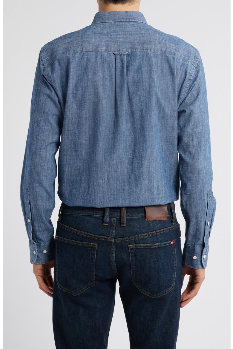 Tamworth Cotton Stretch Chambray Button-Down Shirt, Alternate, color, INDIGO