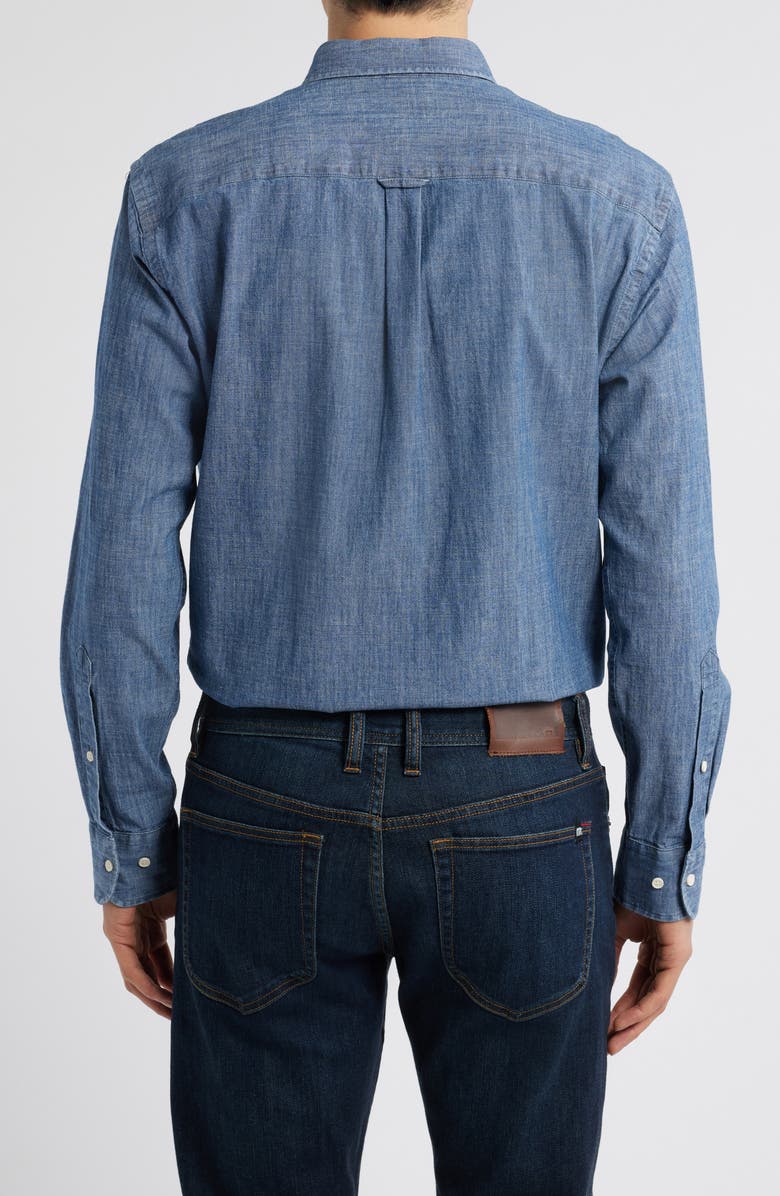 Peter Millar Tamworth Cotton Stretch Chambray Button-Down Shirt, Alternate, color, 