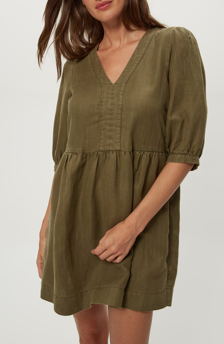 Michael Stars Brielle Linen Blend Minidress, Alternate, color, Caper