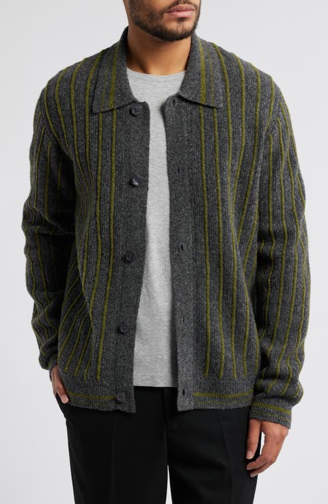 Darren 6683 Stripe Wool Blend Cardigan