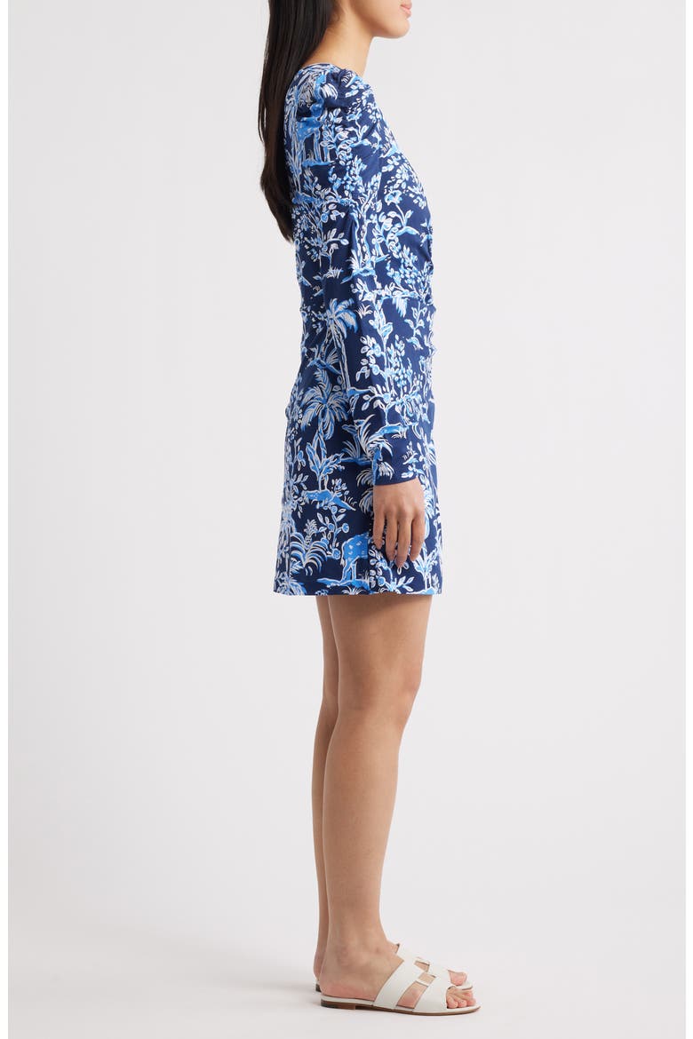 Jemma Botanical Print Long Sleeve Wrap Front Romper, Alternate, color, LOW TIDE NAVY TALL TALES
