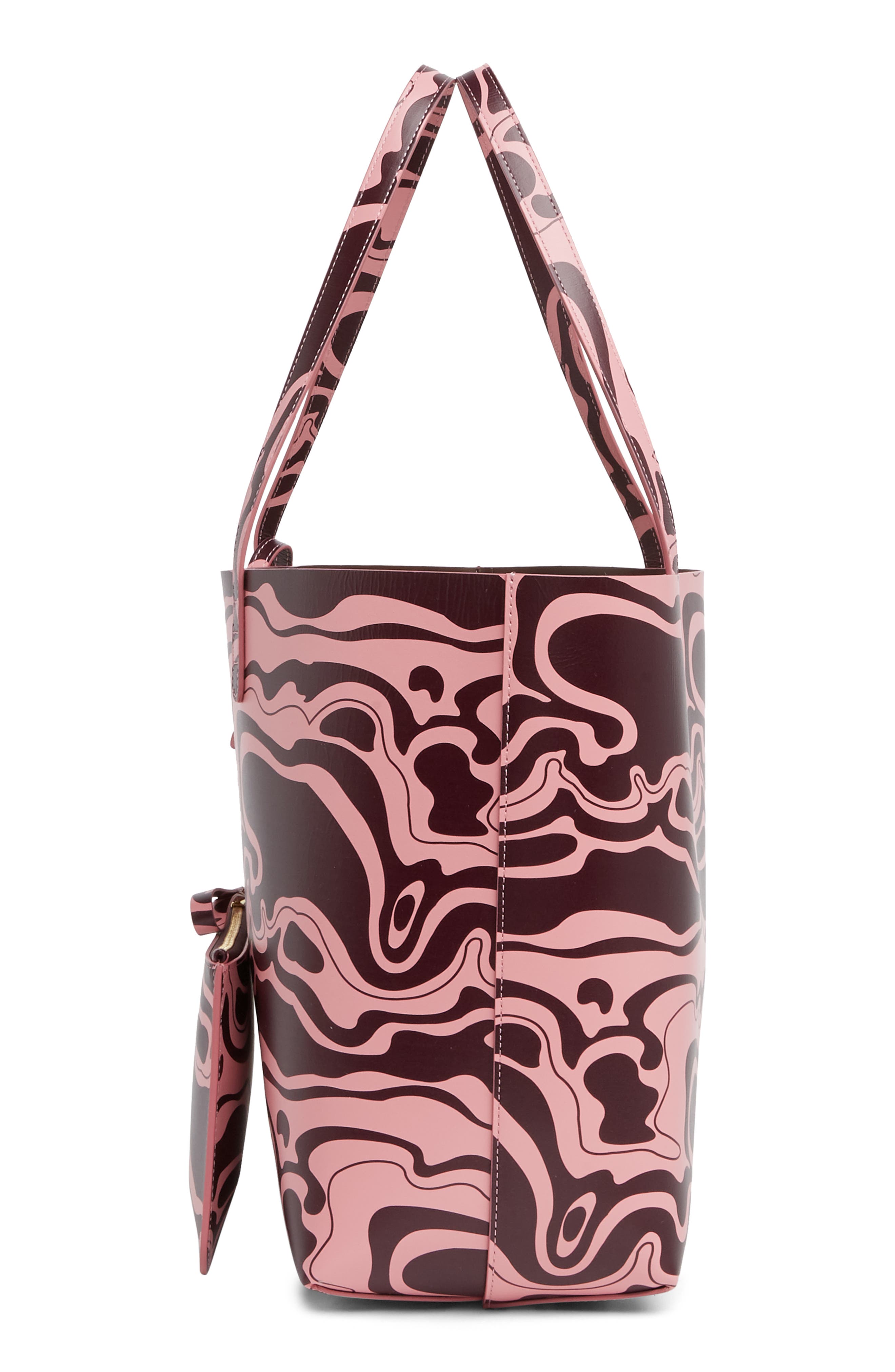 Mansur Gavriel Large Leather Tote, Alternate, color, Flamingo/ Plum