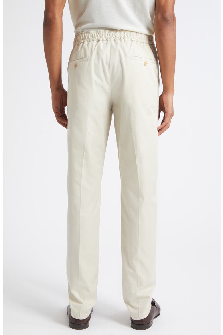 Single Pleat Cotton Trousers, Alternate, color, BIANCO PERLA
