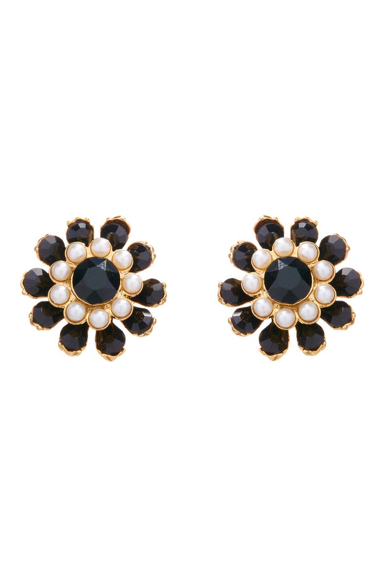 Florianne Button Earrings, Alternate, color, JET