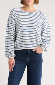 MOTHER Stripe Waffle Stitch Top