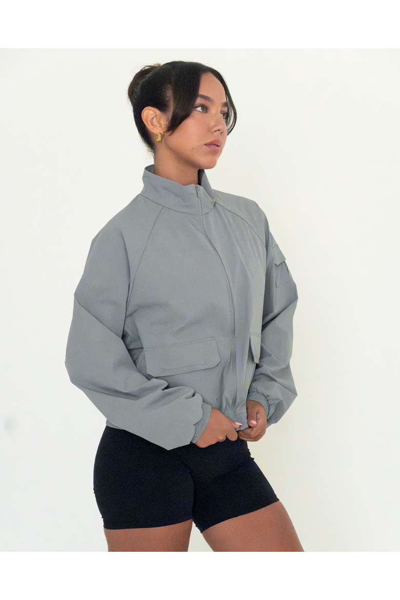 Cargo Nylon Windbreaker Jacket, Alternate, color, Stone
