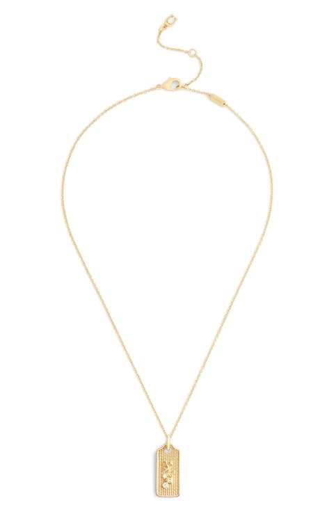 Textured Hangtag Pendant Necklace
