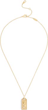 COACH Textured Hangtag Pendant Necklace