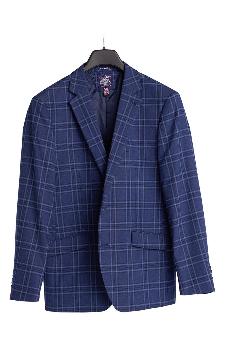 SAVILE ROW CO Navy Windowpane Plaid Sport Coat, Alternate, color, Navy
