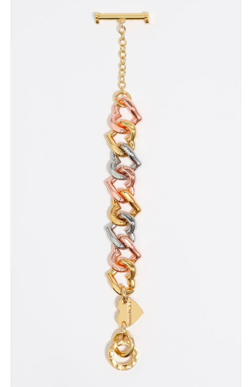 Bimba Y Lola Three-tone Heart Chain Bracelet In Gold