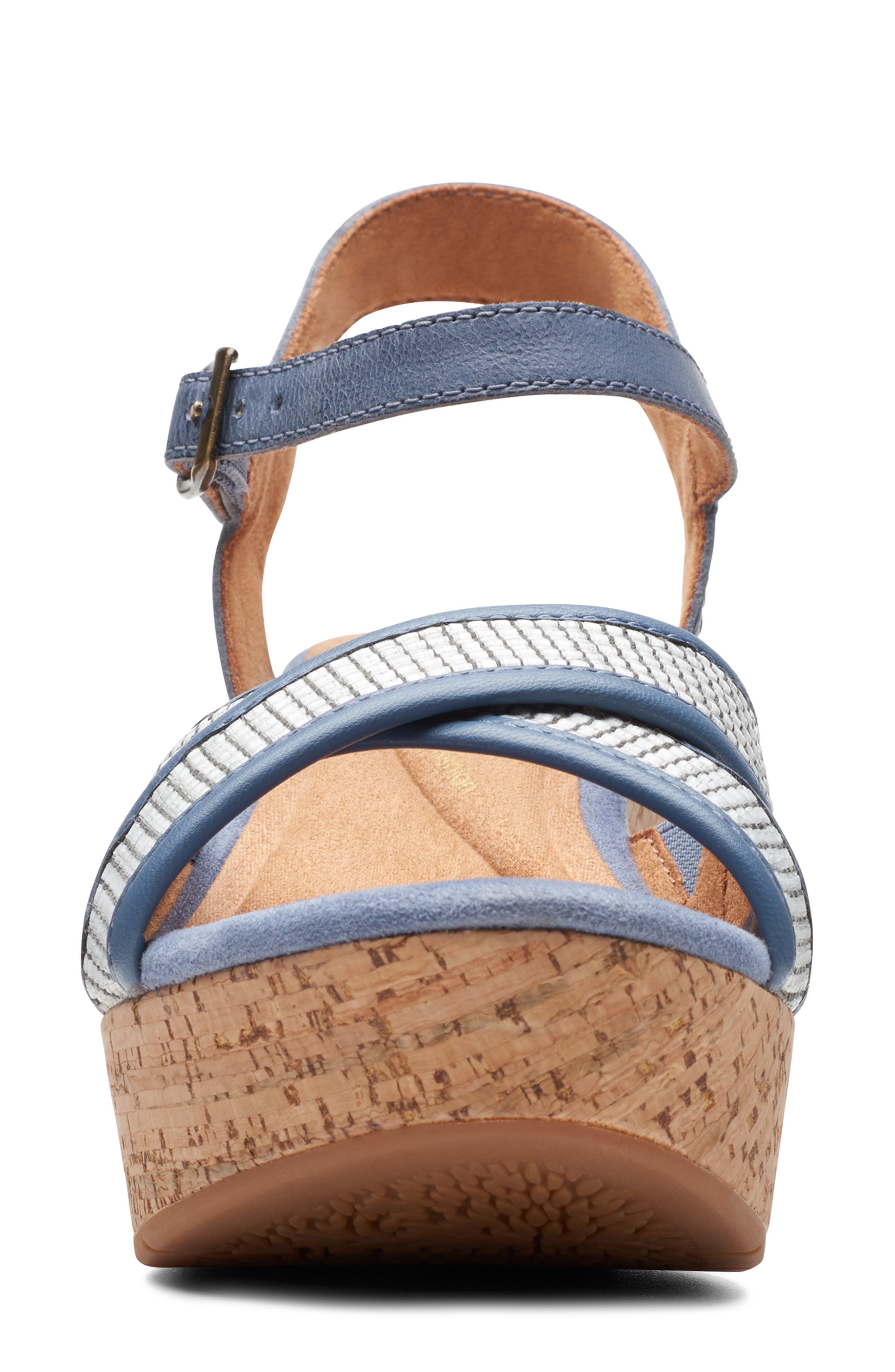 Clarks<sup>®</sup> Elleri Plum Wedge Sandal, Alternate, color, 