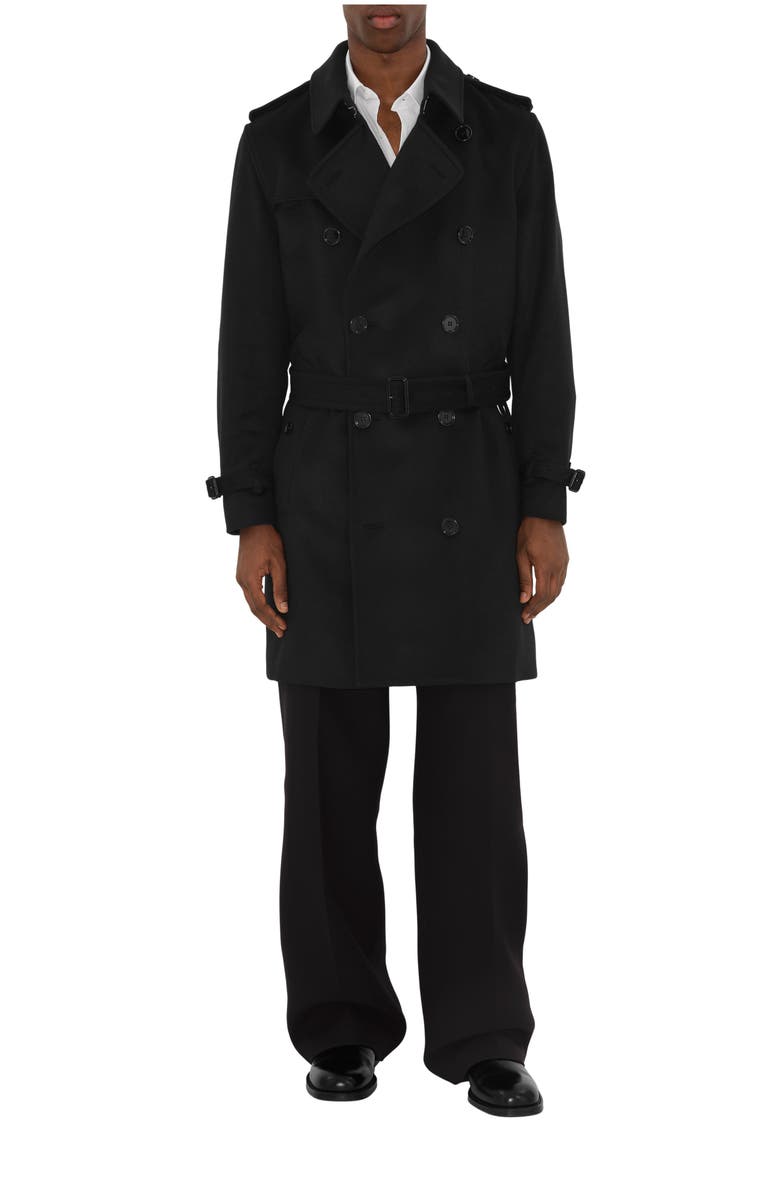 Burberry Mid-length Cashmere Blend Kensington Trench Coat, Main, color, 
