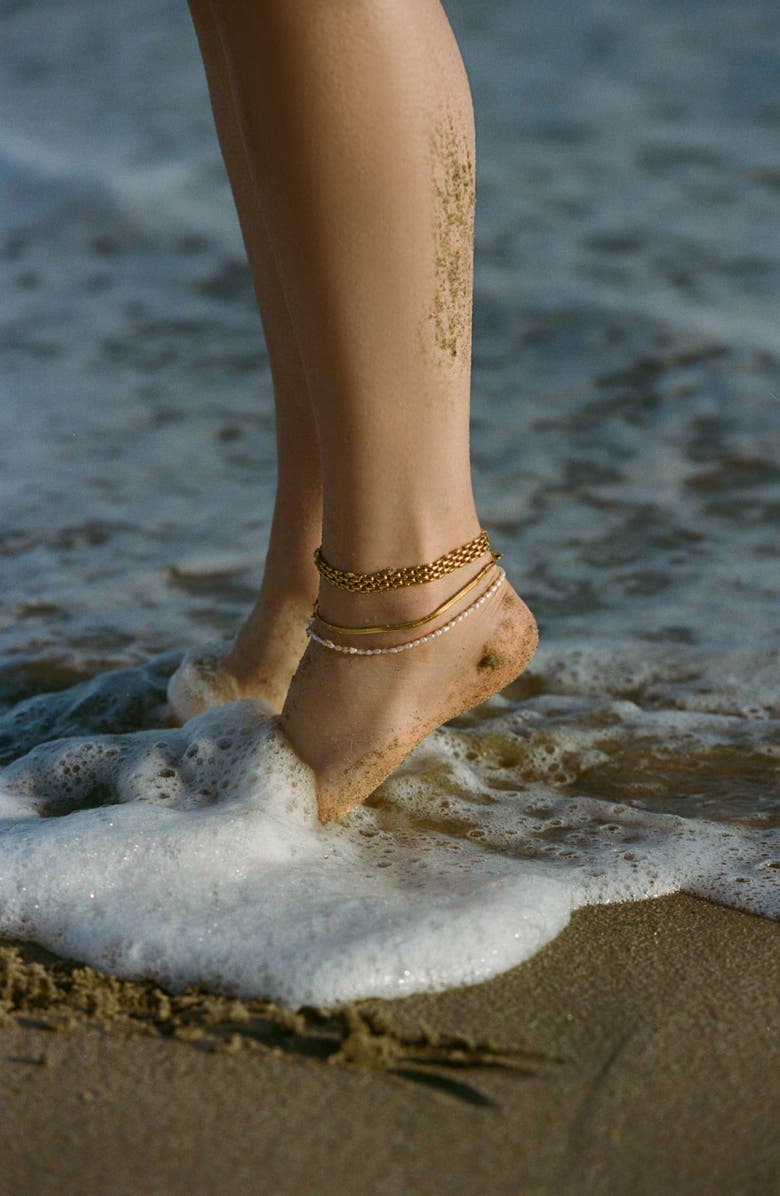 st. Moran Phoebe Grid Anklet, Alternate, color, Gold