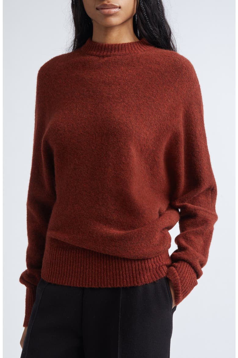 Abie Boiled Wool Blend Sweater, Alternate, color, CINNAMON