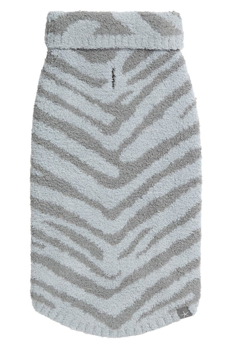 CozyChic® Zebra Stripe Pet Sweater, Alternate, color, MOONWATER/ FADED HAZEL