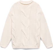 MANGO Trenzas Cable Roll Neck Sweater