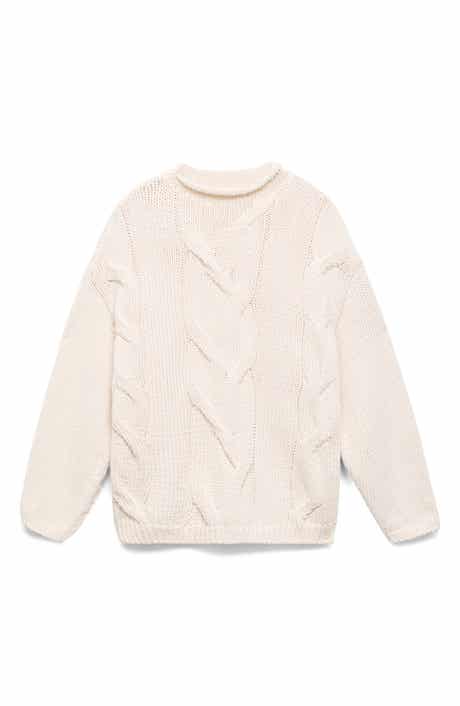 MANGO Trenzas Cable Roll Neck Sweater