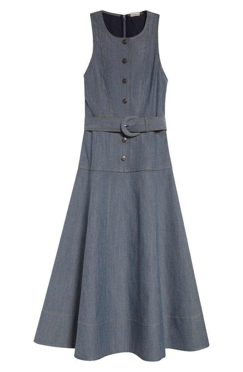 Cinq à Sept Margaret Belted Denim Dress, Alternate, color, 