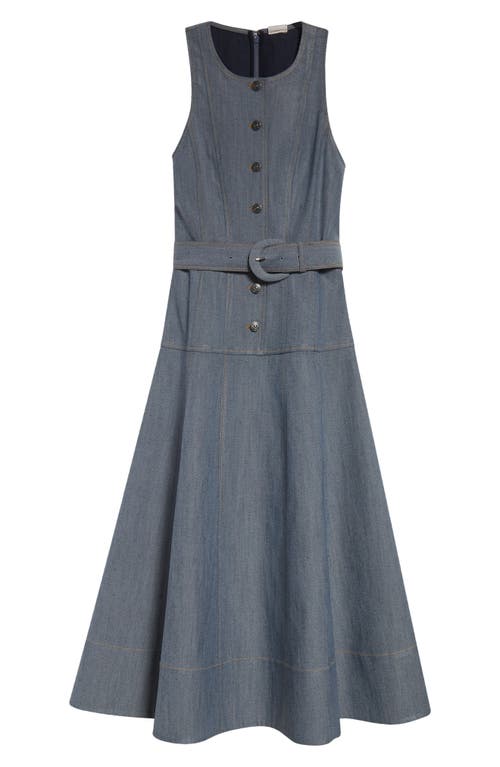 Cinq À Sept Margaret Belted Denim Dress In Blue