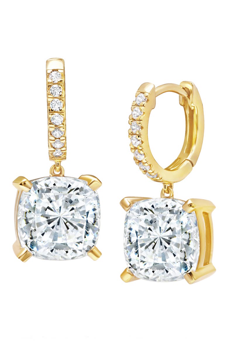 Bliss Cubic Zirconia Drop Earrings, Main, color, 18KYG/ CLEAR STONE