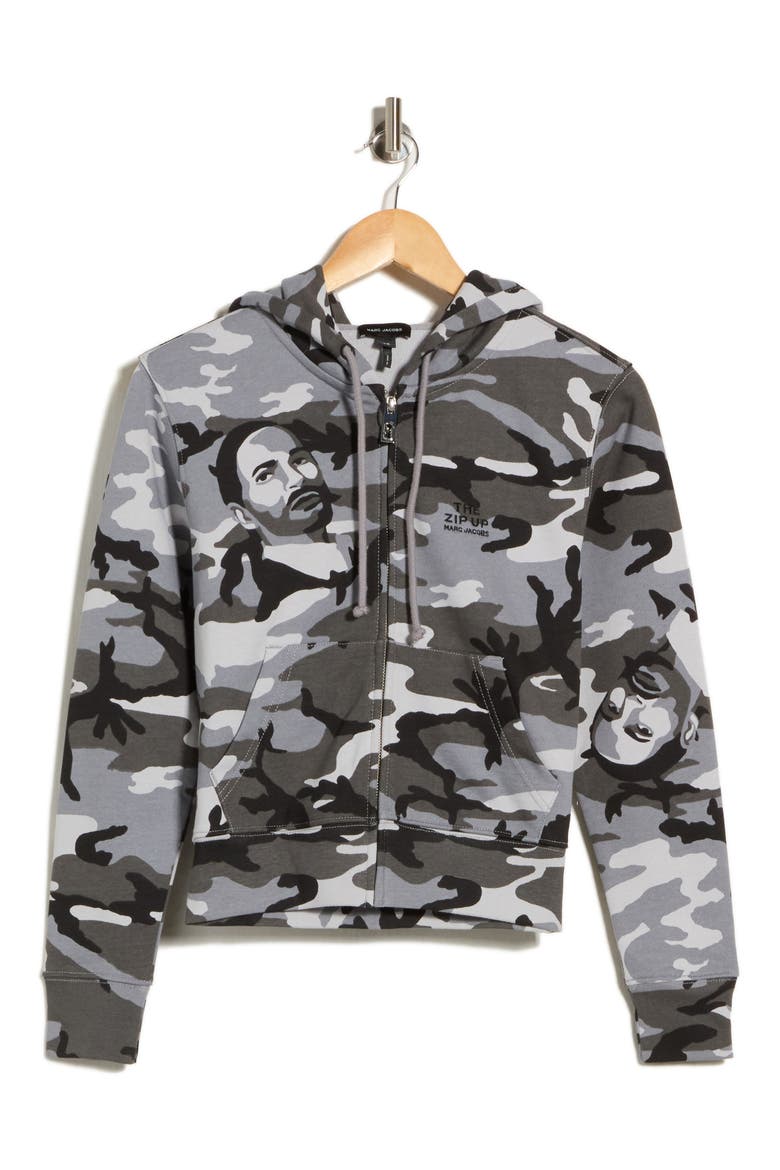 Marc Camo Zip-Up Hoodie, Main, color, GREY MULTI