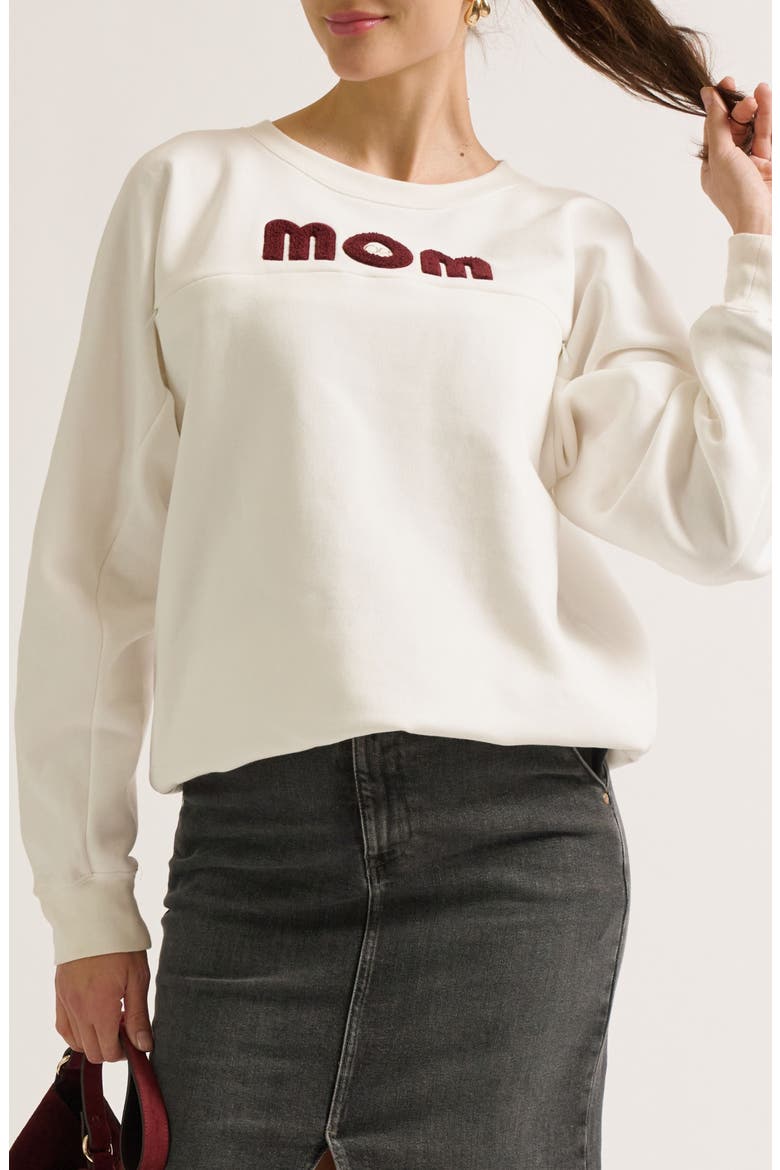 Mom Maternity & Nursing Sweatshirt, Alternate, color, Ivory