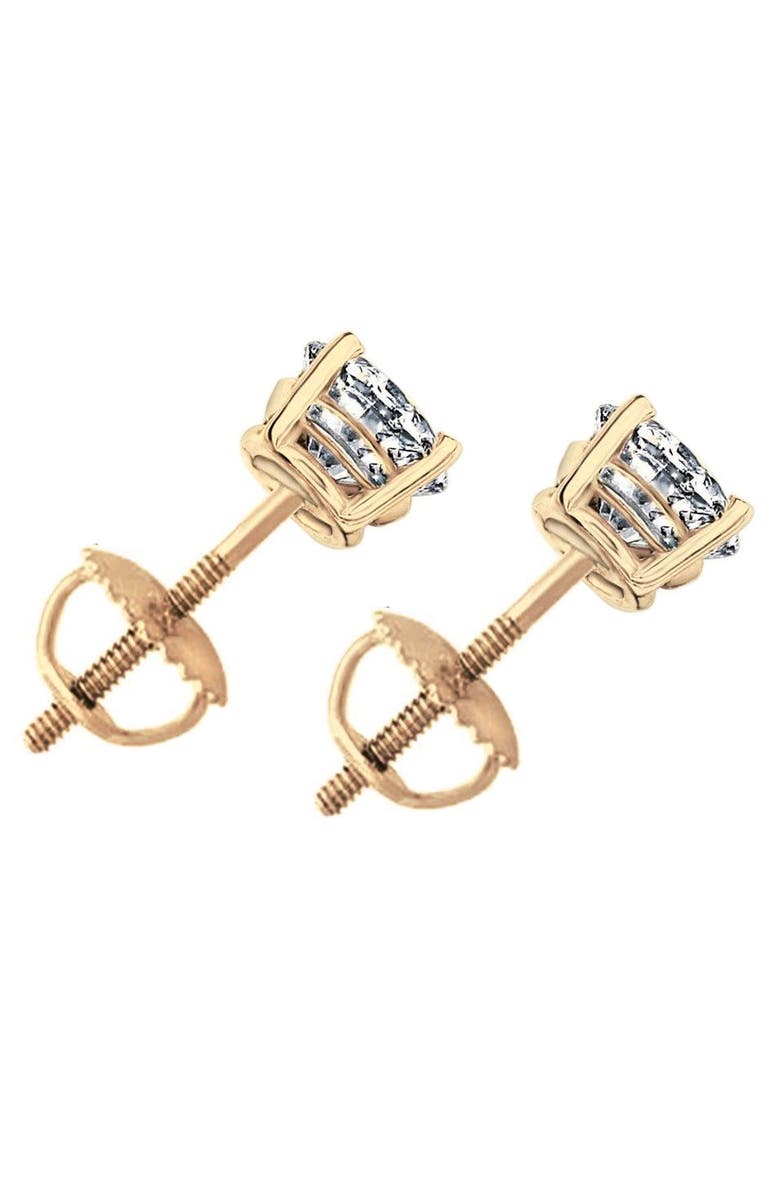 Bliss Diamond Certified 2Ct TW Diamond Studs Screw Back 14k Gold Lab Grown, Alternate, color, 14K Yellow Gold