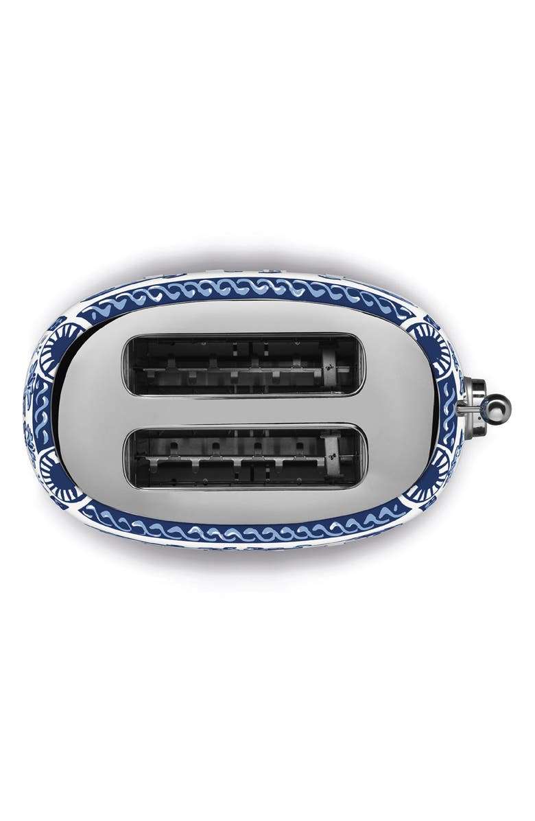 smeg x Dolce & Gabbana Blu Mediterraneo '50s Retro Style Two-Slice Toaster, Alternate, color, 