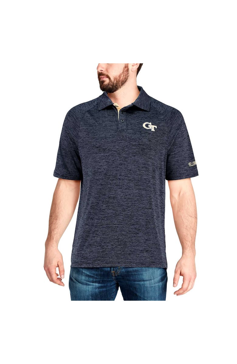 COLOSSEUM Men's Colosseum Navy Georgia Tech Yellow Jackets Down Swing Polo, Alternate, color, Heather Navy