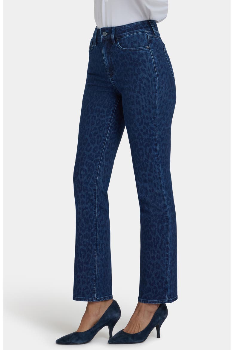 Marilyn High Waist Straight Leg Jeans, Alternate, color, DARK DENIM LEOPARD PRINT