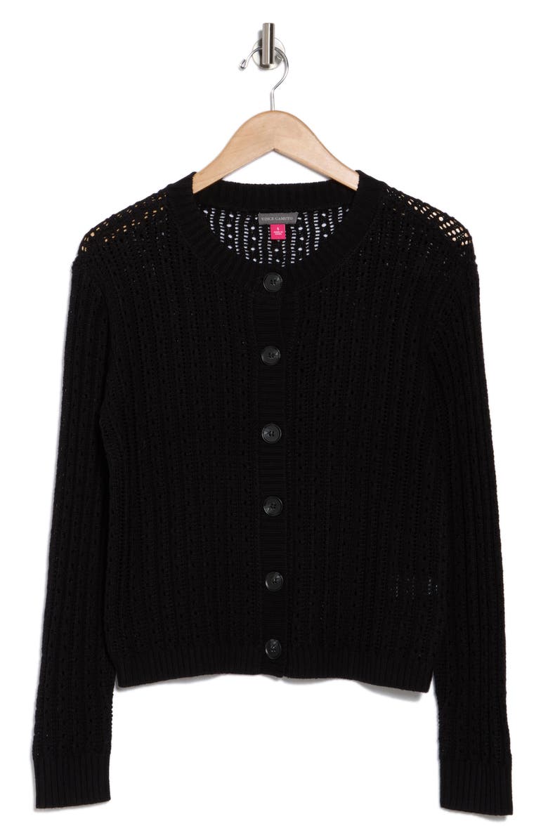 Vince Camuto Pointelle Stitch Cardigan, Alternate, color, 