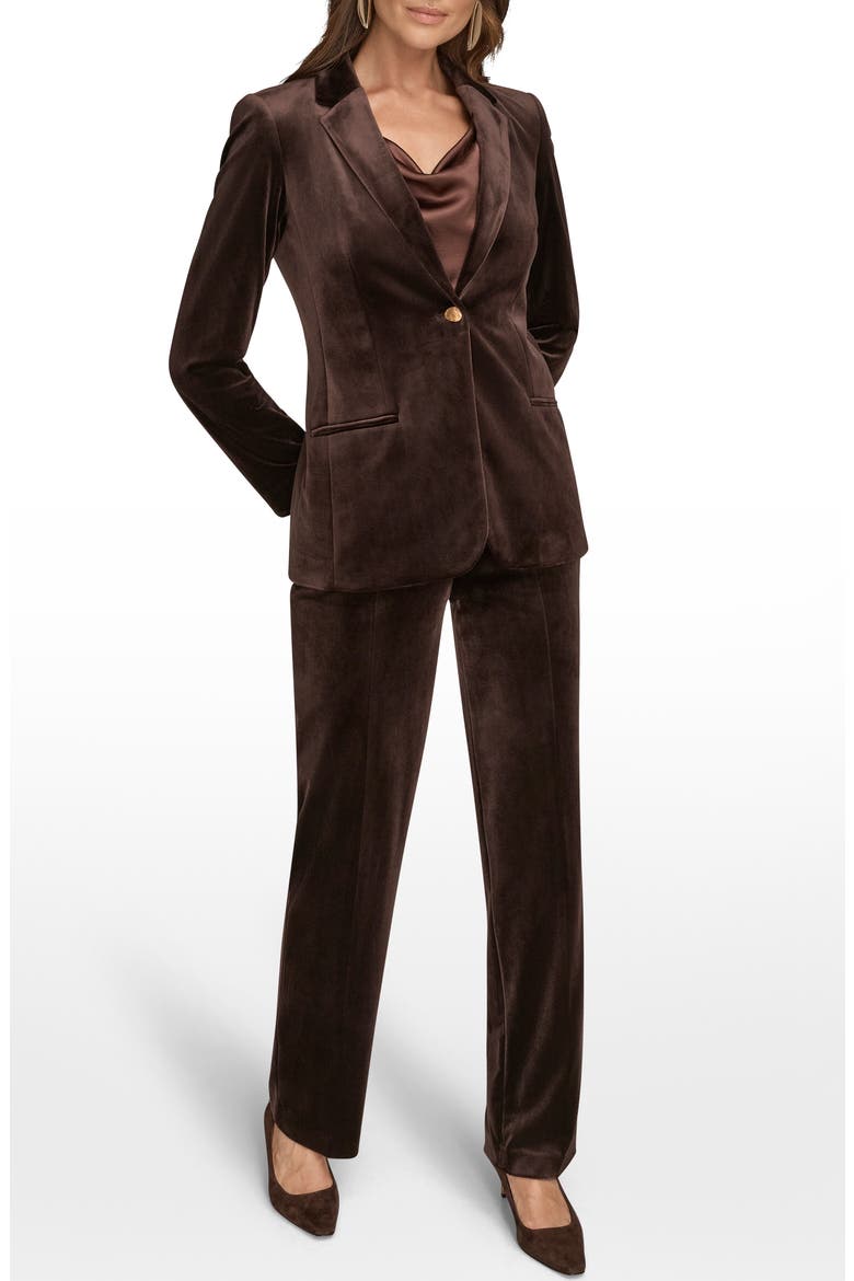One-Button Velvet Jacket, Alternate, color, CHOCOLATE PLUM