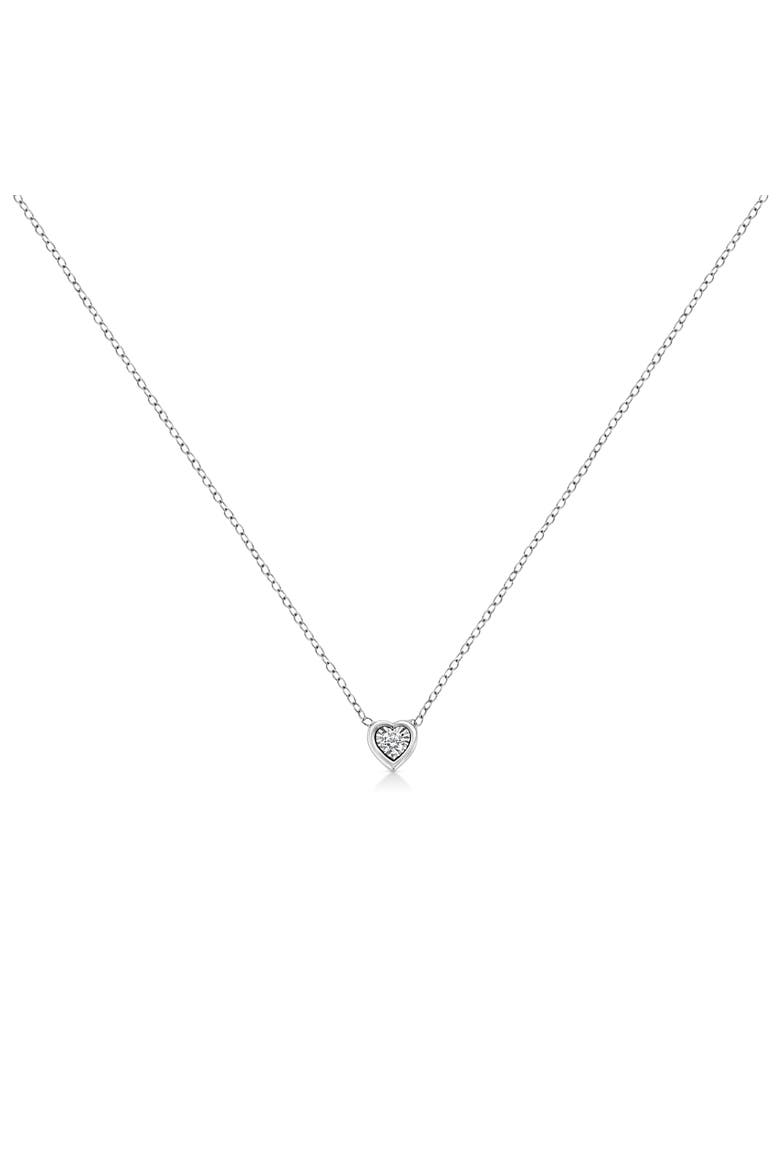 10K White Gold 1/10 ctw Miracle Set Round-Cut Diamond Mixed Shape, Alternate, color, Heart Shape