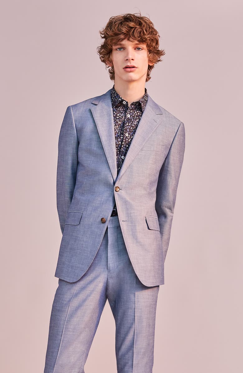 Bonobos Slim Fit Chambray Cotton Blazer, Alternate, color,