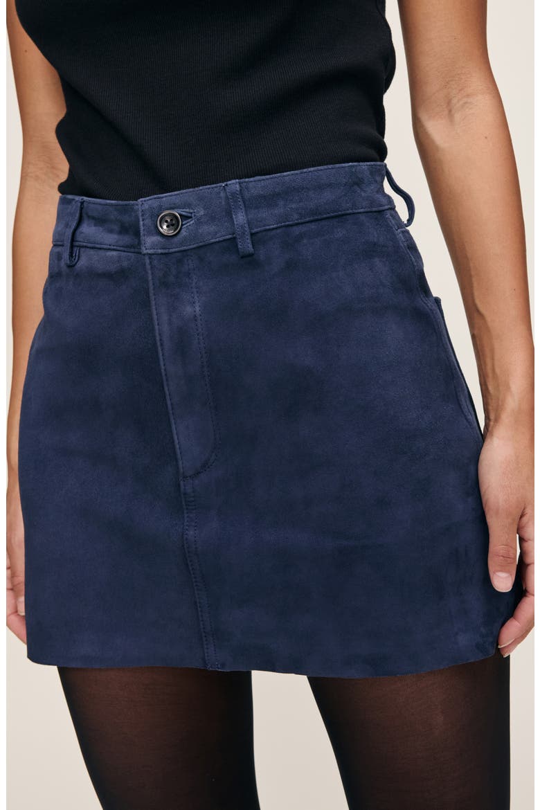 Alma Suede Miniskirt, Alternate, color, NAVY SUEDE