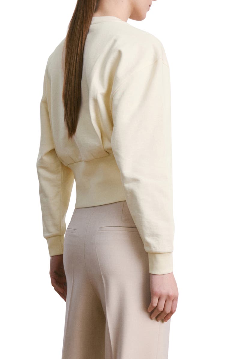 MANGO Crewneck Cotton Sweatshirt, Alternate, color, Pastel Yellow