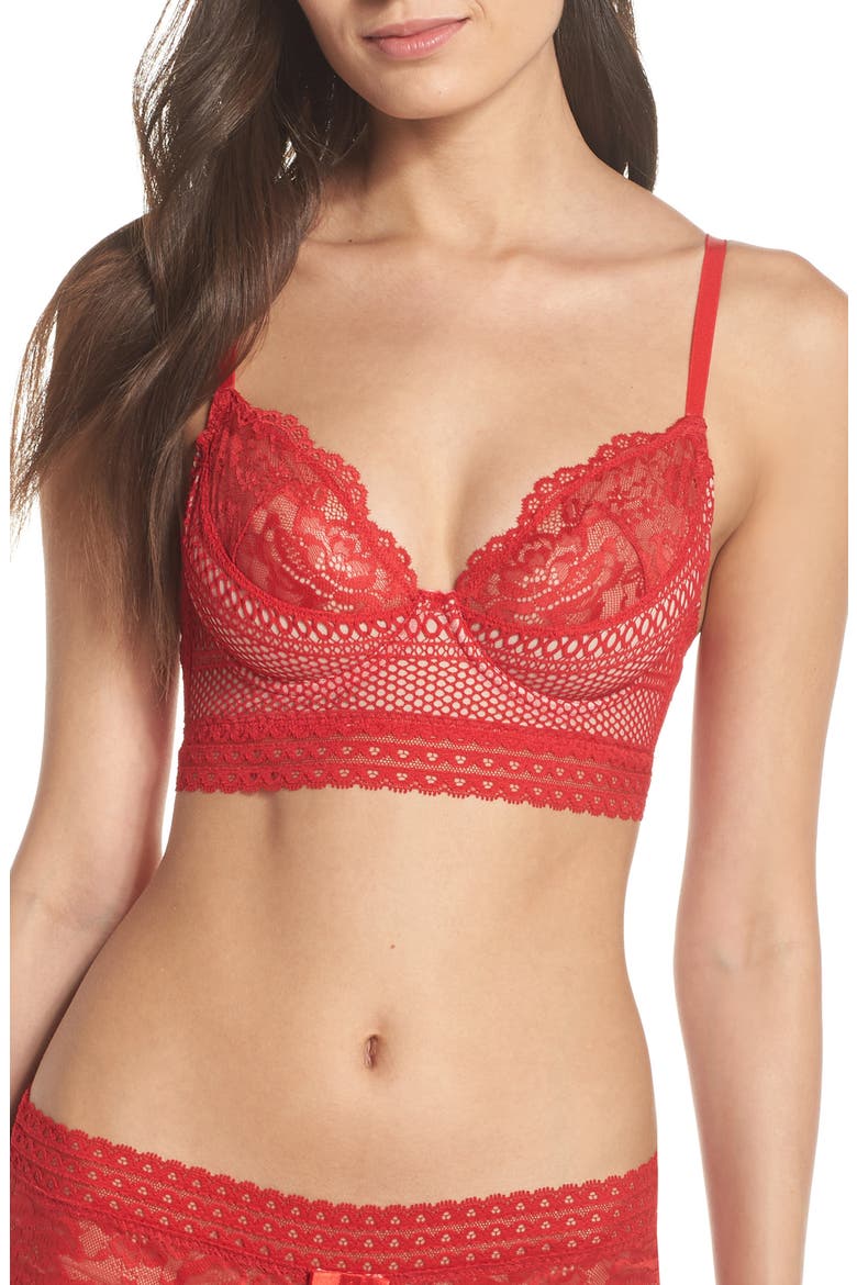 Kitty Convertible Longline Bra, Main, color, RACER RED
