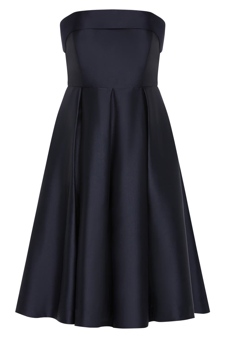 Tiffany Strapless Fit & Flare Dress, Alternate, color, NAVY