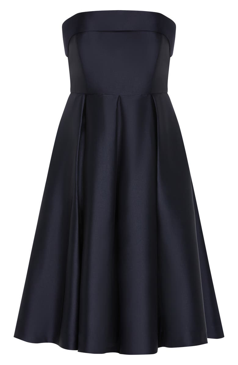 City Chic Tiffany Strapless Fit & Flare Dress, Alternate, color, Navy