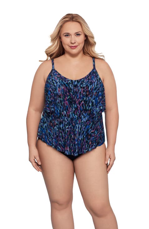 Ronnie 2 Tier Ruffle Tankini Swimsuit Top